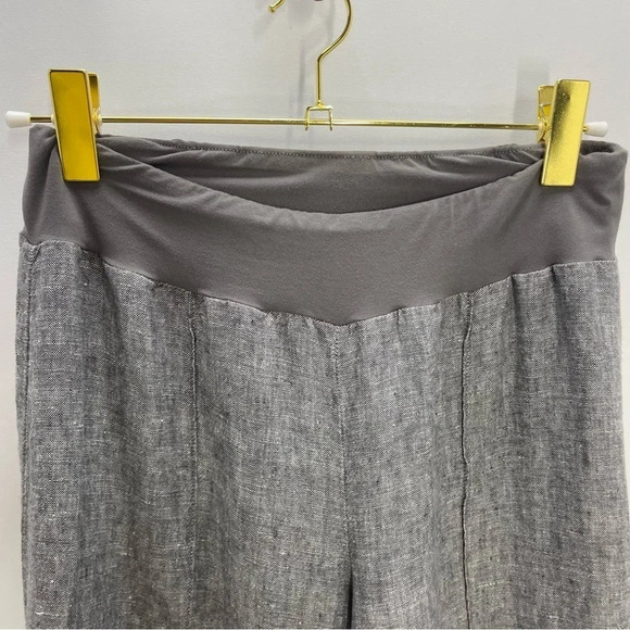 Coldwater Creek Linen High Rise Wide Leg Charcoal Pull On pants - Picture 5 of 12